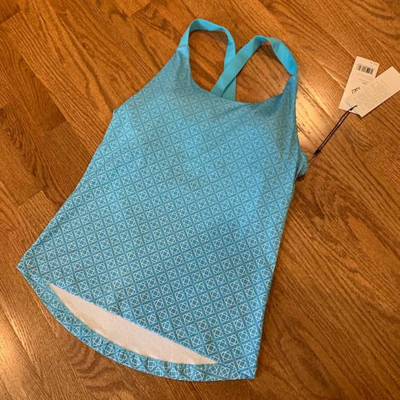 NWT SATVA Kama Cami Yoga Large Turquoise Tank - Picture 1 of 4